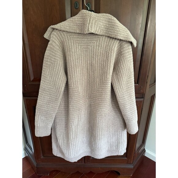 $198 Barefoot Dreams CozyChic Striped Print Angular Cardigan sz Medium - Picture 3 of 5